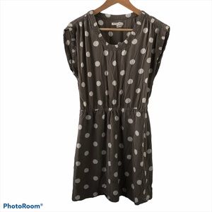 Madewell Broadway & Broome Silk Polka Dot Brown Dress/ Small